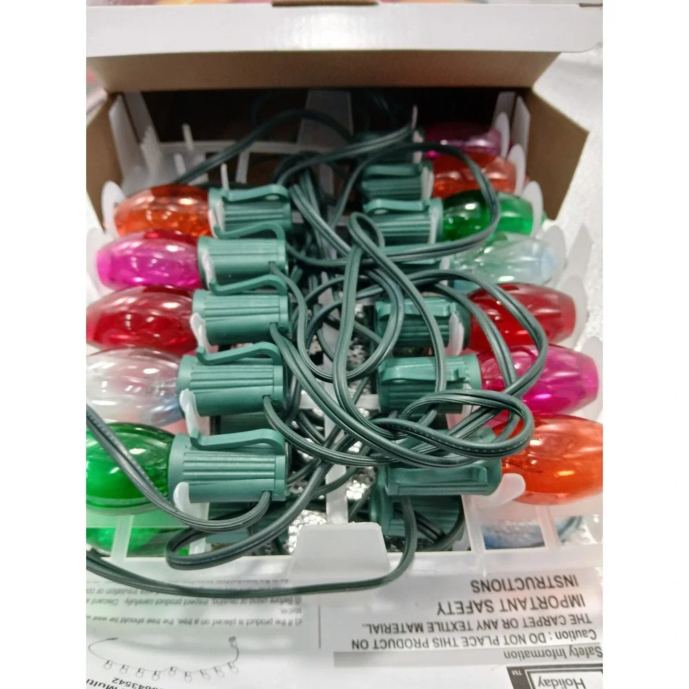 Holiday Accents 25 Multi-Colored Incandescent C9 Lights Outdoor Christmas String